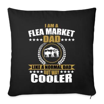 Flea Market Papa - Sofa pillowcase 17,3'' x 17,3'' (45 x 45 cm) - black - Front