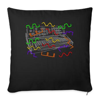 Synthesizer Analog Synth Synthesizers - Sofa pillowcase 17,3'' x 17,3'' (45 x 45 cm) - black - Front