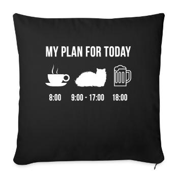 Funny Selkirk Rex Cat Cute Pet My Plan - Sofa pillowcase 17,3'' x 17,3'' (45 x 45 cm) - black - Front