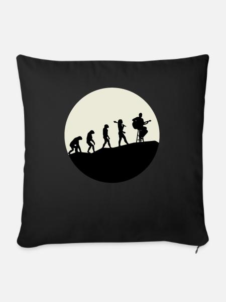 Guitarists Evolution Moon - Sofakissenbezug 45 x 45 cm - Schwarz