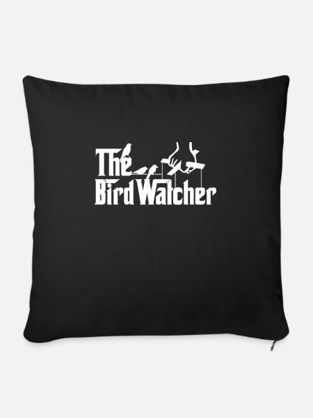 Ornithologie - Sofakissenbezug 45 x 45 cm - Schwarz