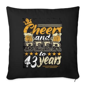 43 Anniversaire Homme - Housse de coussin décorative 45 x 45 cm - noir - Devant