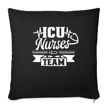 Team Intensive Care Nurses Intensive Care Intensive Care - Sofa pillowcase 17,3'' x 17,3'' (45 x 45 cm) - black - Front