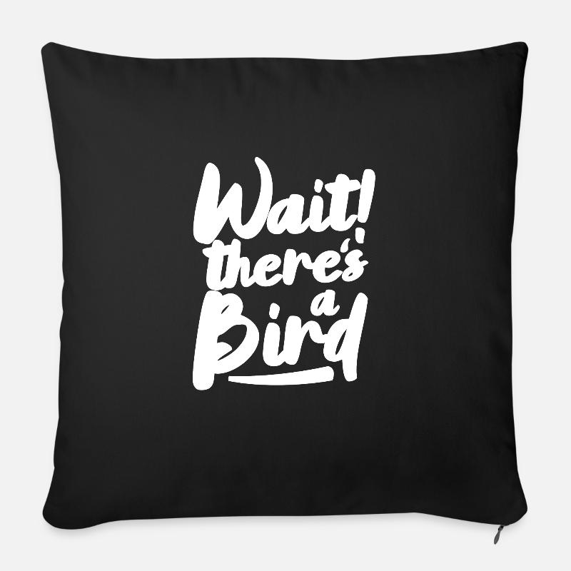 Ornithologie - Sofakissenbezug 45 x 45 cm - Schwarz