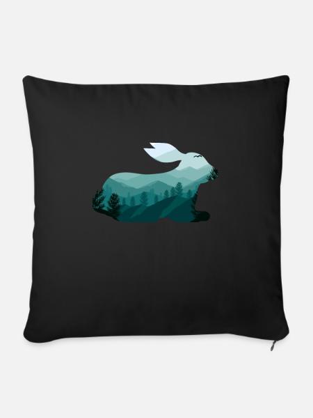 Hase - Sofakissenbezug 45 x 45 cm - Schwarz