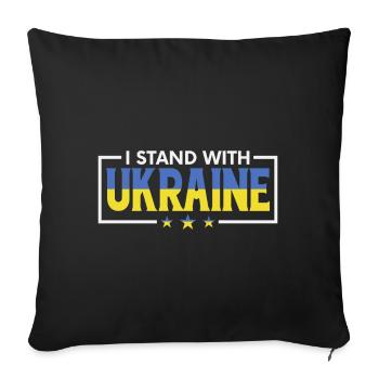 Je suis aux côtés de l’Ukraine Solidarité avec l’Ukraine - Housse de coussin décorative 45 x 45 cm - noir - Devant