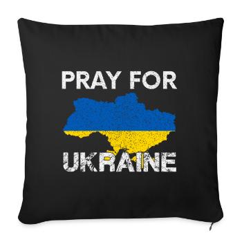Pray for Ukraine Beten für den Frieden im Osten - Sofakissenbezug 45 x 45 cm - Schwarz - Vorne