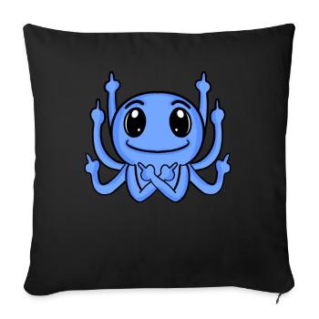 Kraken Middle Finger Funny - Sofa pillowcase 17,3'' x 17,3'' (45 x 45 cm) - black - Front