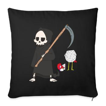 Death Grim Reaper Chicken Horror Halloween Head Brutal - Sofa pillowcase 17,3'' x 17,3'' (45 x 45 cm) - black - Front