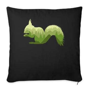 Squirrel Forest Nature Landscape Gift - Housse de coussin décorative 45 x 45 cm - noir - Devant
