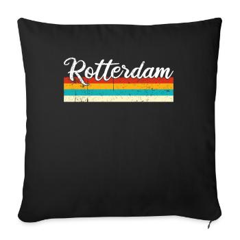 Rotterdam Retro Vintage - Sofa pillowcase 17,3'' x 17,3'' (45 x 45 cm) - black - Front