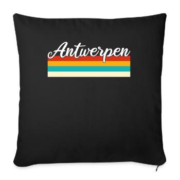 Antwerpen Retro Vintage - Sofakissenbezug 45 x 45 cm - Schwarz - Vorne