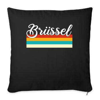 Brussels Retro Vintage - Sofa pillowcase 17,3'' x 17,3'' (45 x 45 cm) - black - Front