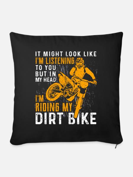 Dirt Bike - Sofakissenbezug 45 x 45 cm - Schwarz