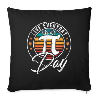 Sweet Pi Day 3.14 - Pi Day - Cadeau Happy Pi Day - Housse de coussin décorative 45 x 45 cm - noir - Devant
