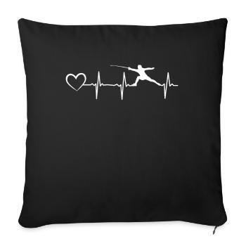 Fencing Heartbeat Fencing Players Fencing - Sofa pillowcase 17,3'' x 17,3'' (45 x 45 cm) - black - Front