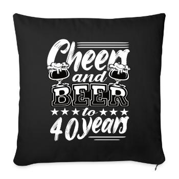 40e anniversaire - Housse de coussin décorative 45 x 45 cm - noir - Devant