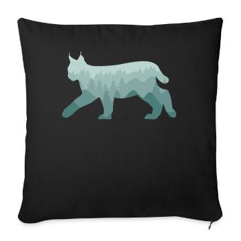 Luchs Rotluchs Wald Natur Landschaft Geschenk - Sofakissenbezug 45 x 45 cm - Schwarz - Vorne