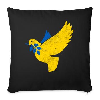 Ukraine Colombe de la Paix Drapeau de la Paix Drapeau - Housse de coussin décorative 45 x 45 cm - noir - Devant