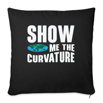 Show me the curvature of the earth - Sofa pillowcase 17,3'' x 17,3'' (45 x 45 cm) - black - Front