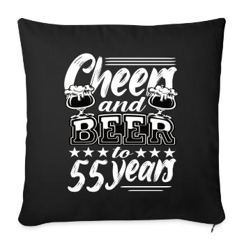 55th birthday - Sofa pillowcase 17,3'' x 17,3'' (45 x 45 cm) - black - Front