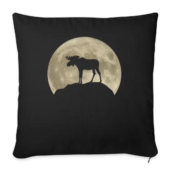 Elch Hirsch Mond Waldtiere Tierliebhaber Geschenk - Sofakissenbezug 45 x 45 cm - Schwarz - Vorne