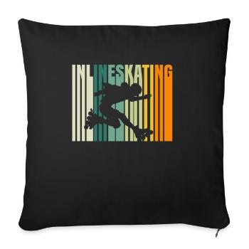 Inline Skater Inline Skating Inliner Rollerblades - Sofa pillowcase 17,3'' x 17,3'' (45 x 45 cm) - black - Front