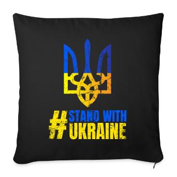 Stand avec Ukraine Vintage Ukraine Flag - Housse de coussin décorative 45 x 45 cm - noir - Devant