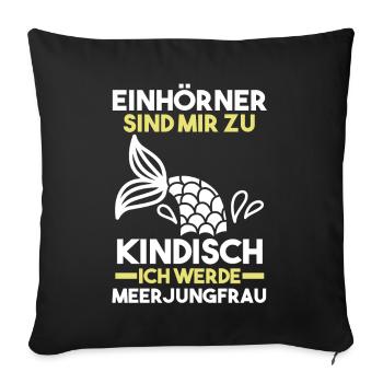 Meerjungfrauen - Sofakissenbezug 45 x 45 cm - Schwarz - Vorne