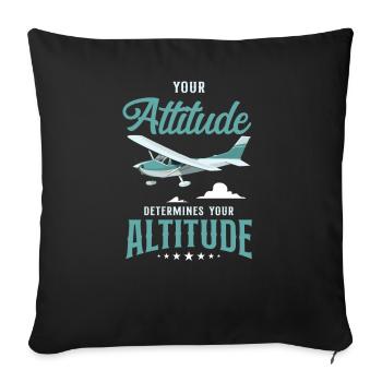Pilote d’avion Pun Vintage Votre - Housse de coussin décorative 45 x 45 cm - noir - Devant