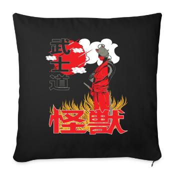 Ninja Artwork Sunset Japan Anime stil in Flammen - Housse de coussin décorative 45 x 45 cm - noir - Devant