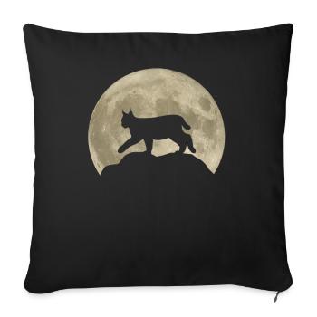 Luchs Mond Waldtiere Tierliebhaber Geschenk - Sofakissenbezug 45 x 45 cm - Schwarz - Vorne