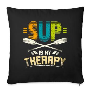 Sup est ma thérapie - Housse de coussin décorative 45 x 45 cm - noir - Devant