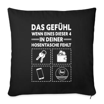 Snus Tabak Nikotin - Sofakissenbezug 45 x 45 cm - Schwarz - Vorne