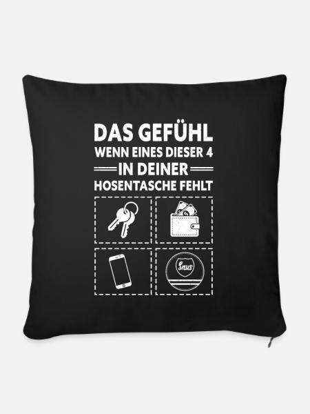 Snus Tabak Nikotin - Sofakissenbezug 45 x 45 cm - Schwarz