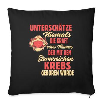 Sternzeichen Krebs - Sofakissenbezug 45 x 45 cm - Schwarz - Vorne