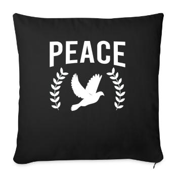 Peace Dove Peace Peace - Sofa pillowcase 17,3'' x 17,3'' (45 x 45 cm) - black - Front