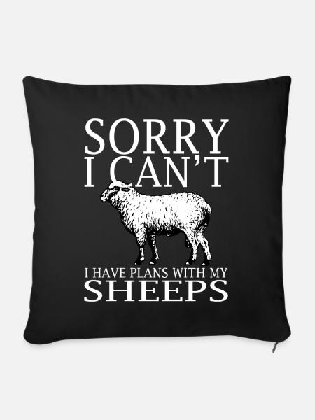 Sheep Funny Tee - Sofakissenbezug 45 x 45 cm - Schwarz