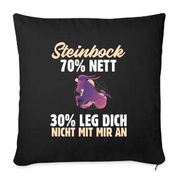 Sternzeichen Steinbock - Sofakissenbezug 45 x 45 cm - Schwarz - Vorne