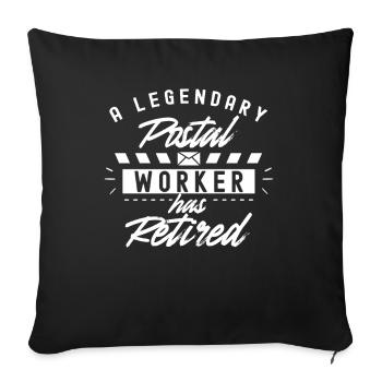 Un facteur légendaire a pris sa retraite - Housse de coussin décorative 45 x 45 cm - noir - Devant