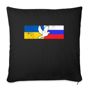 Ukraine Russia Conflict Dove of Peace - Sofa pillowcase 17,3'' x 17,3'' (45 x 45 cm) - black - Front