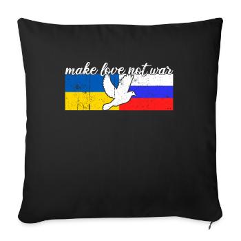 Ukraine Russie Conflit Colombe de la paix - Housse de coussin décorative 45 x 45 cm - noir - Devant