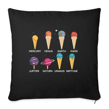 Crème glacée du système solaire - Housse de coussin décorative 45 x 45 cm - noir - Devant