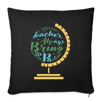 Professeur d'histoire - Housse de coussin décorative 45 x 45 cm - noir - Devant