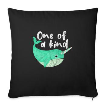 Narval - Housse de coussin décorative 45 x 45 cm - noir - Devant