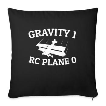 Aviation Model Gravity RC Plane - Sofa pillowcase 17,3'' x 17,3'' (45 x 45 cm) - black - Front