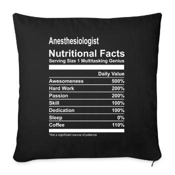 Anesthesiologist Nutritional Facts Tshirt - Sofa pillowcase 17,3'' x 17,3'' (45 x 45 cm) - black - Front