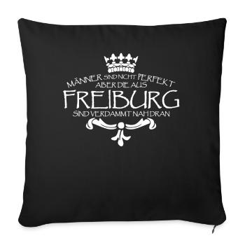 Freiburg Männer Spruch Freiburger - Sofakissenbezug 45 x 45 cm - Schwarz - Vorne