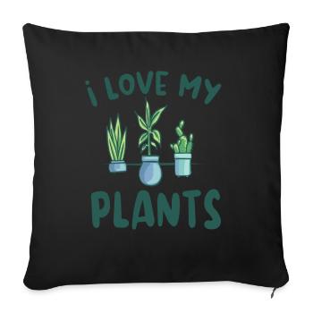 I love my plants gardener garden plant - Sofa pillowcase 17,3'' x 17,3'' (45 x 45 cm) - black - Front