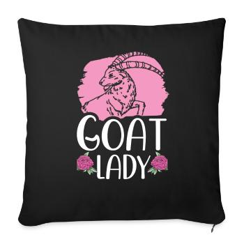 Goat Woman Goat Lady Animal Goat House Goat - Sofa pillowcase 17,3'' x 17,3'' (45 x 45 cm) - black - Front